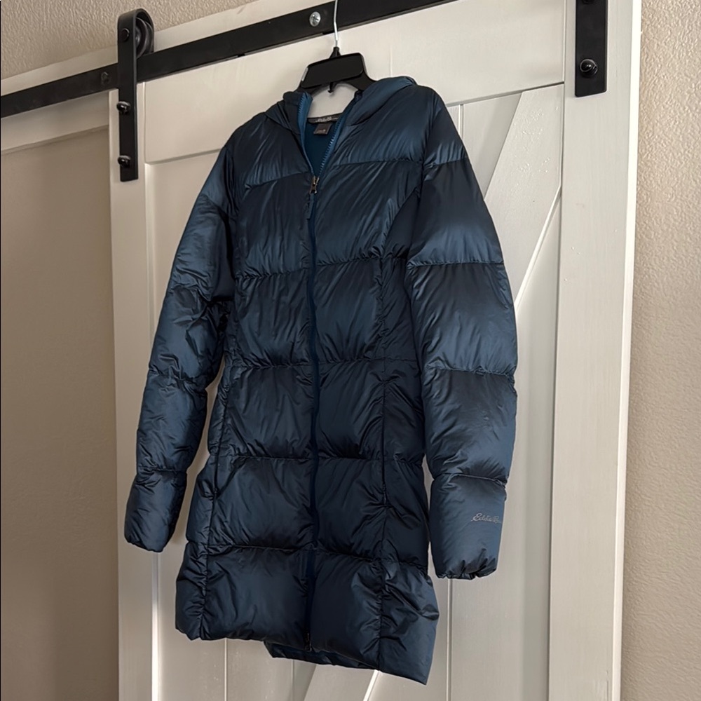 Eddie Bauer down Blue Puffer Coat